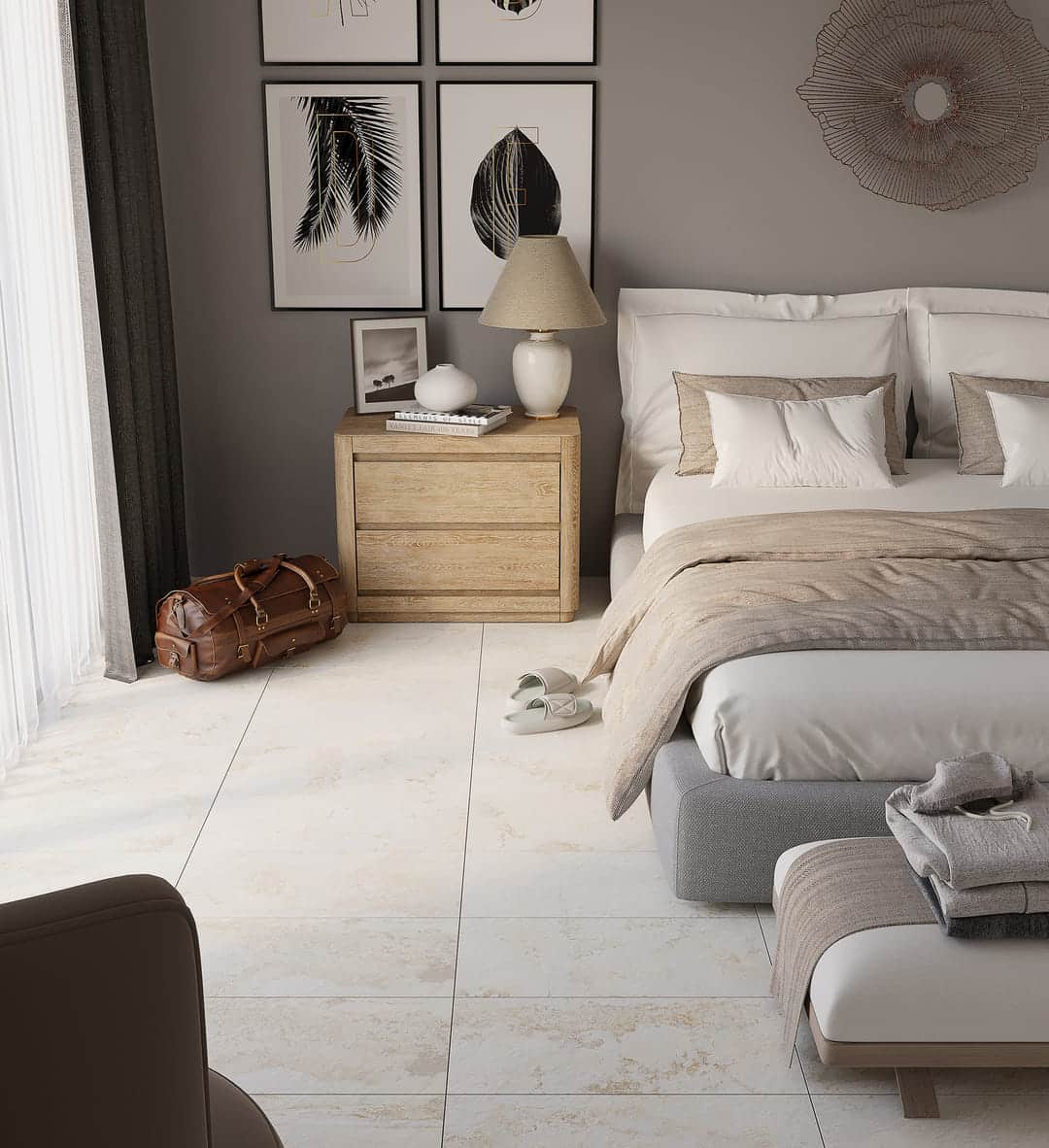Porcelain and ceramic large format tile display at Champion Floor in St. Louis